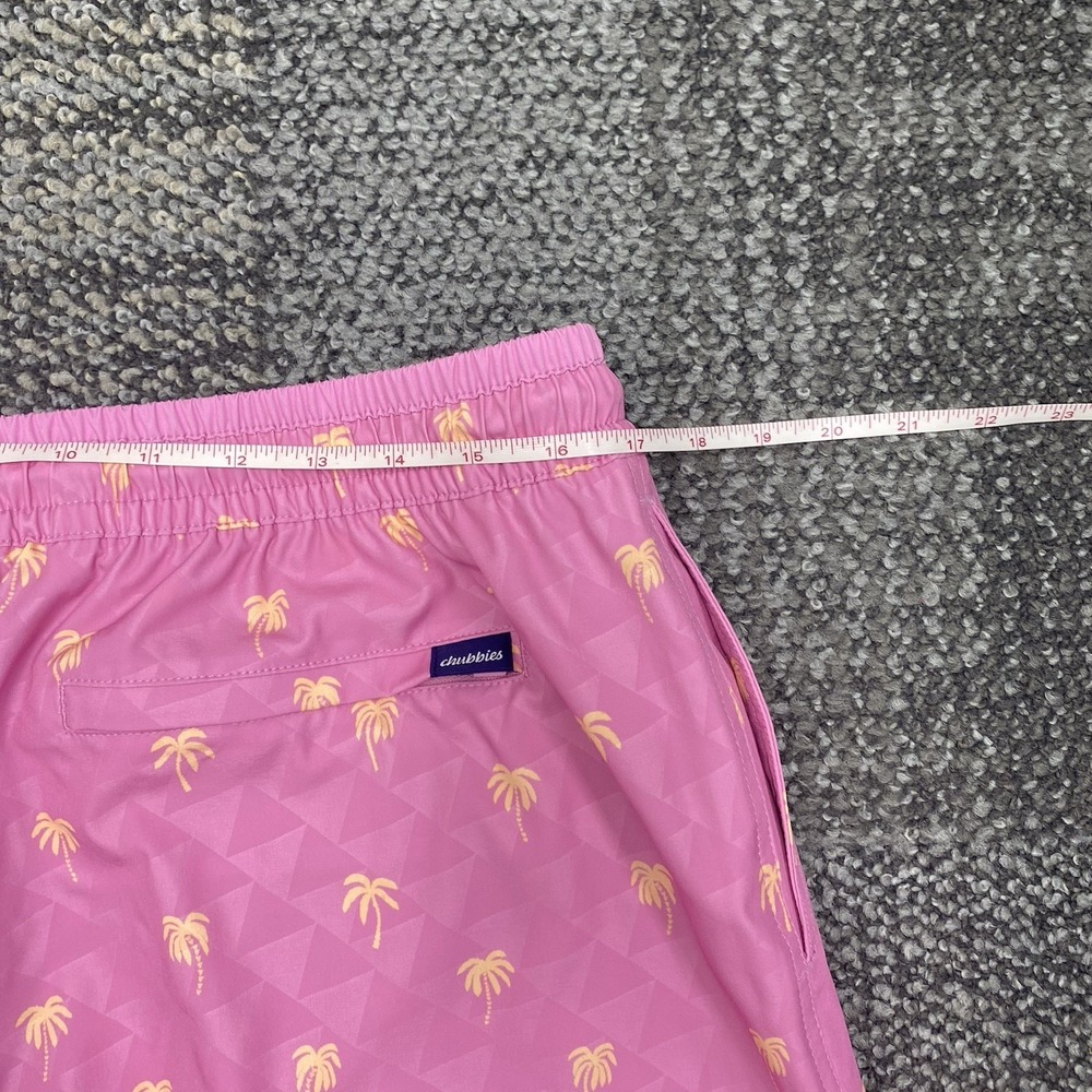 CHUBBIES MENS XL the Gumballs 5.5" SWIM TRUNKS mesh liner pink palm tree beach - Picture 7 of 7
